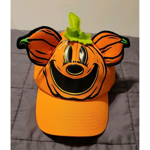 Disney Other - 2024 Disney Park Mickey Mouse Ears Orange Pumpkin Glow In Dark Adult Hat Cap 🎃